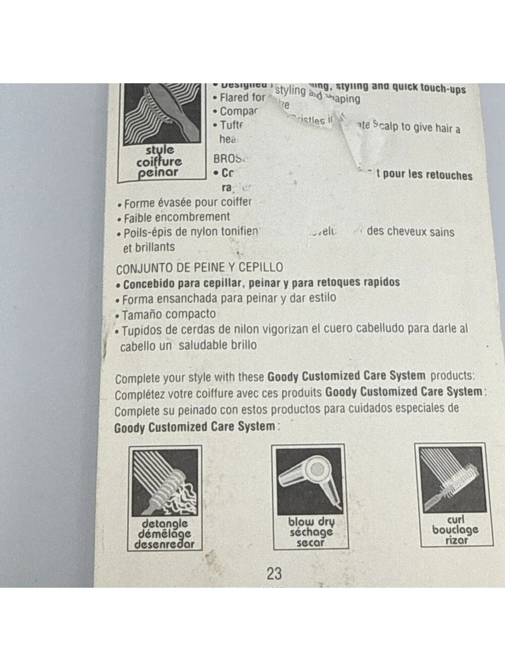 VTG Goody #25003 Brush & Comb Set Blue Goody Pocket Brush & Comb New Old Stock
